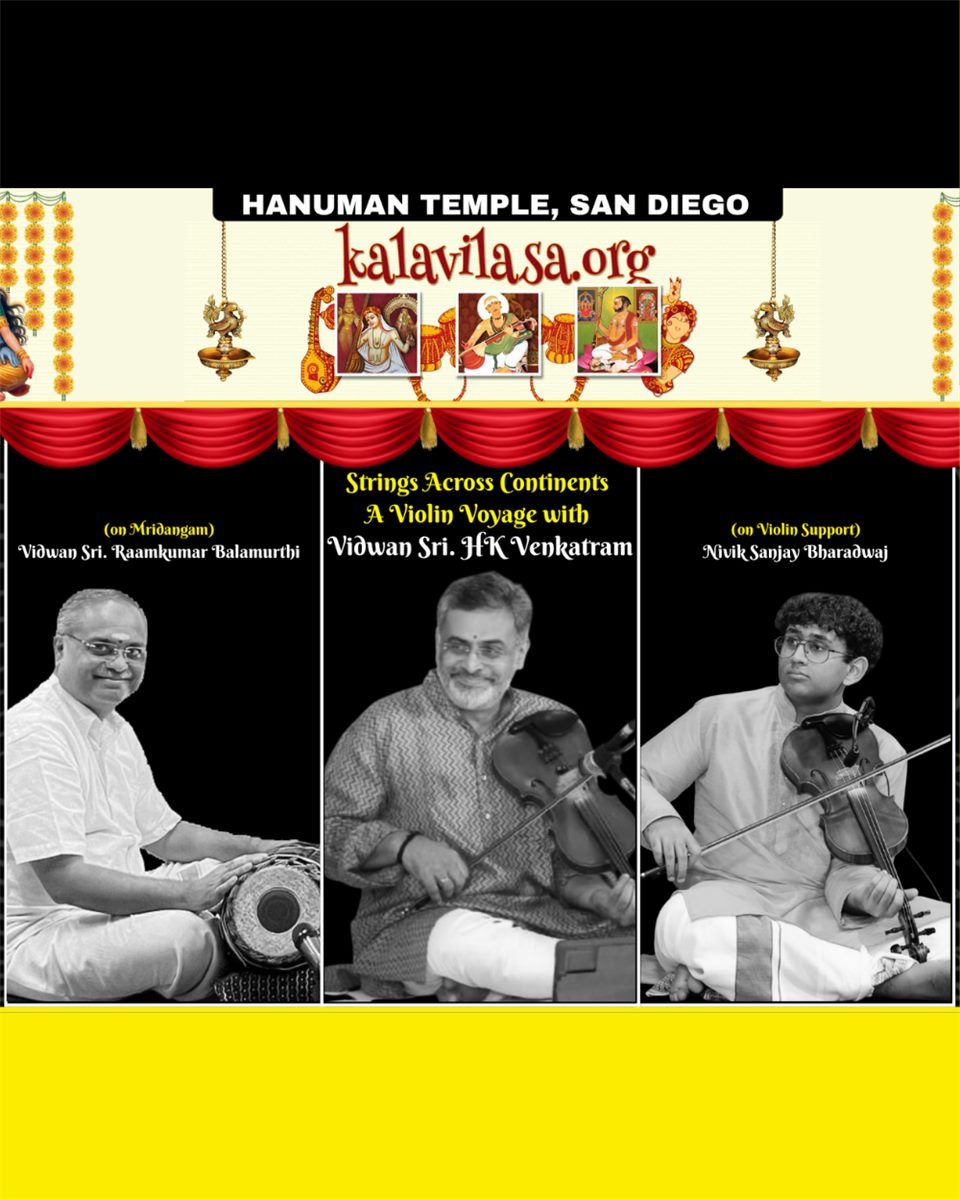 "Strings Across Continents" concert flyer