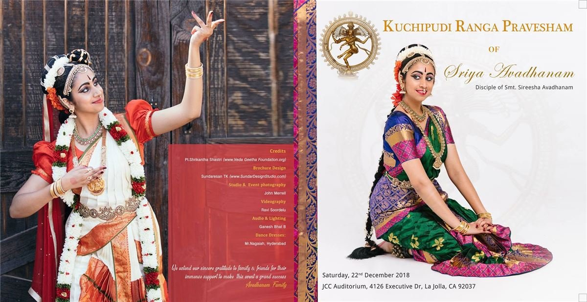 Sriya's Kuchipudi Rangapravesham Brochure