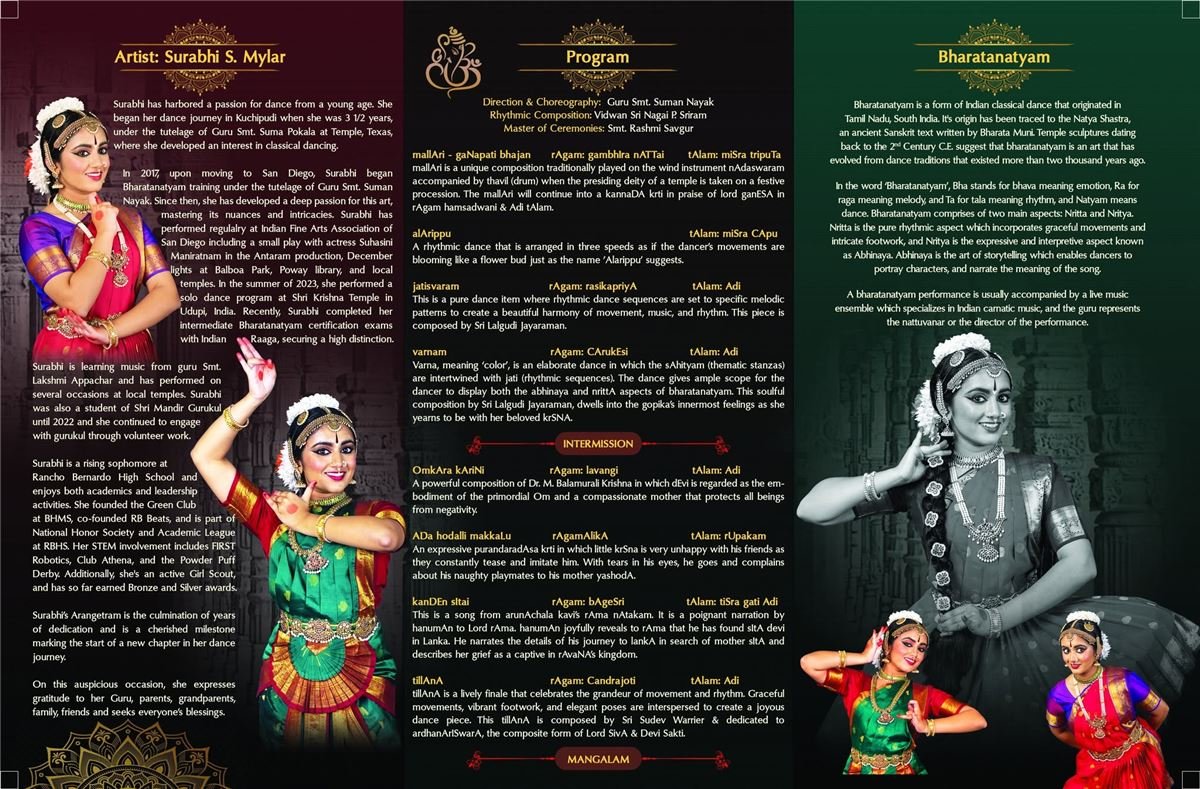 Surabhi's Bharatanatyam Arangetram Program
