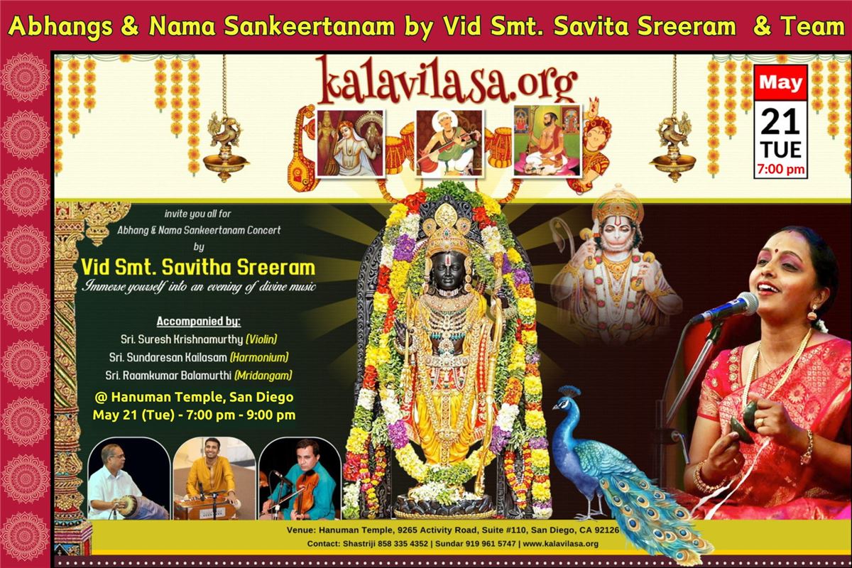 Savita Sreeram Abhangs Concert Flyer