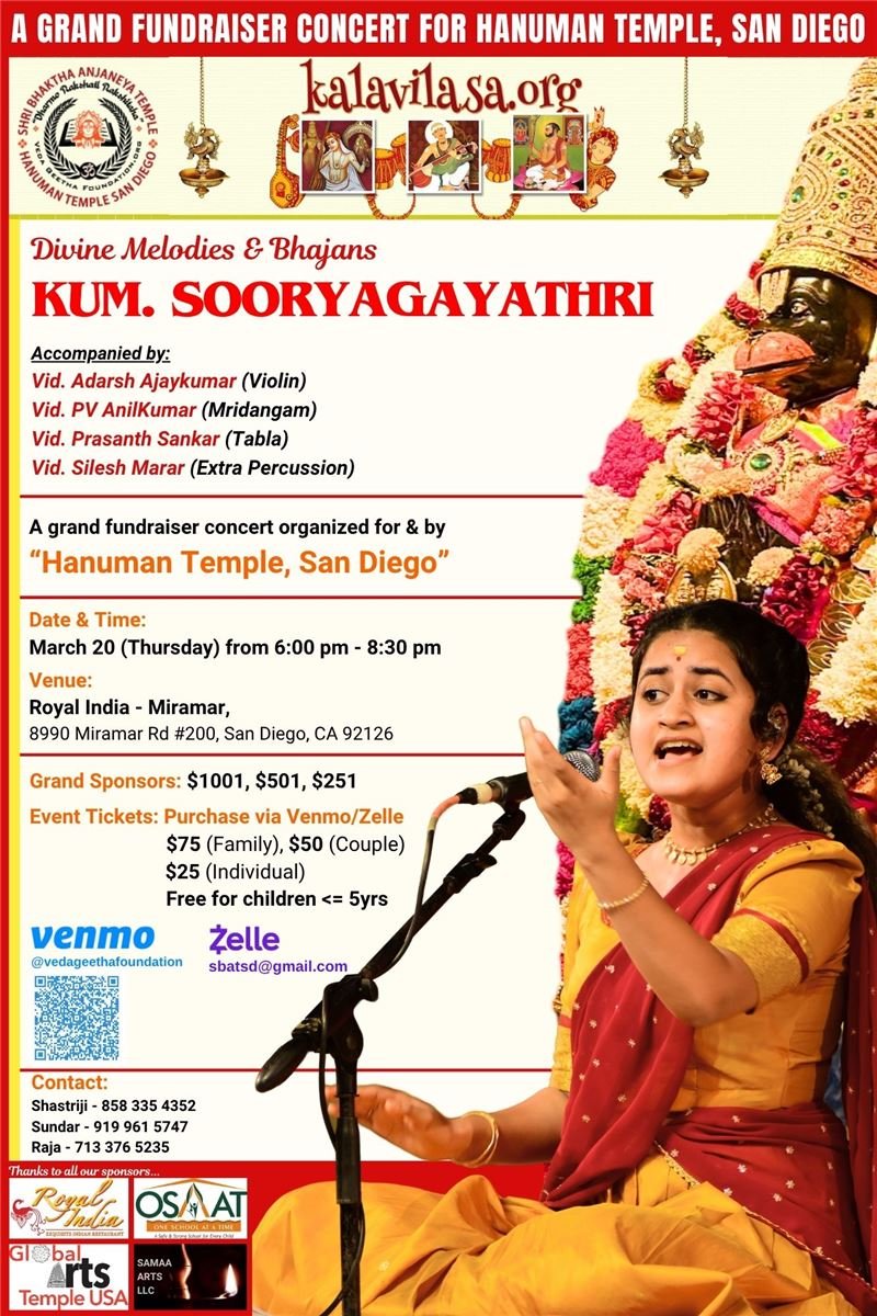 Sooryagayathri Fundraiser Concert Flyer